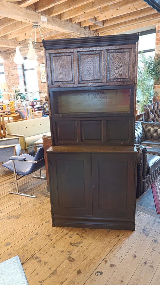 Rare Edwardian Oak Solicitor’s Correspondence & Book Cabinet (c.1900–1930)
