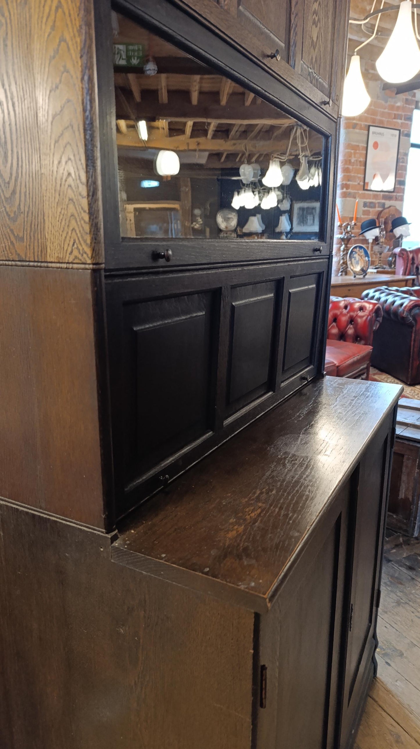 Rare Edwardian Oak Solicitor’s Correspondence & Book Cabinet (c.1900–1930)