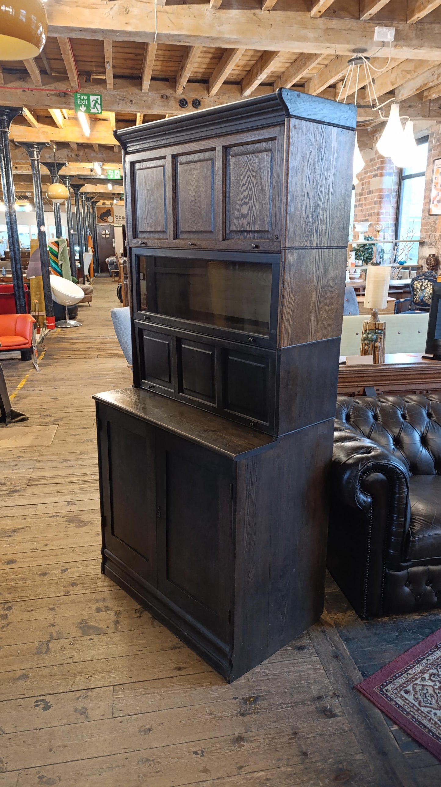 Rare Edwardian Oak Solicitor’s Correspondence & Book Cabinet (c.1900–1930)