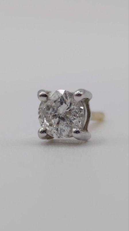 18ct White & Yellow Gold Diamond Stud Earrings – 0.40ct Total