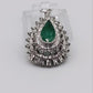 Gold, Emerald & Diamond Teardrop Pendant – 20th Century with Insurance Valuation