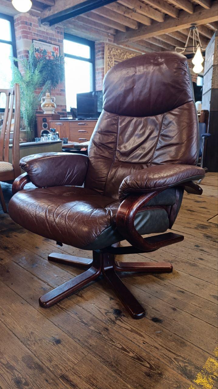 Sømo A/S Danish Leather Recliner Chair – 1990s
