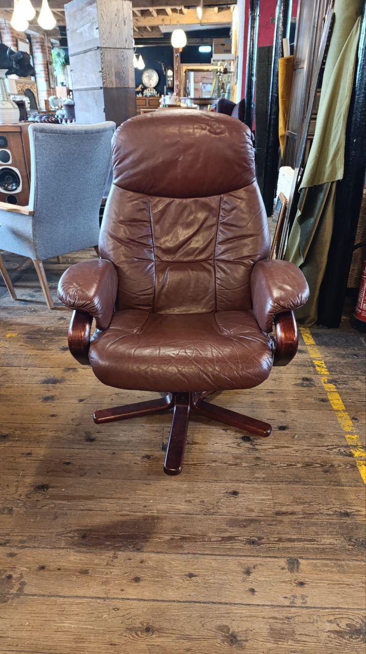 Sømo A/S Danish Leather Recliner Chair – 1990s