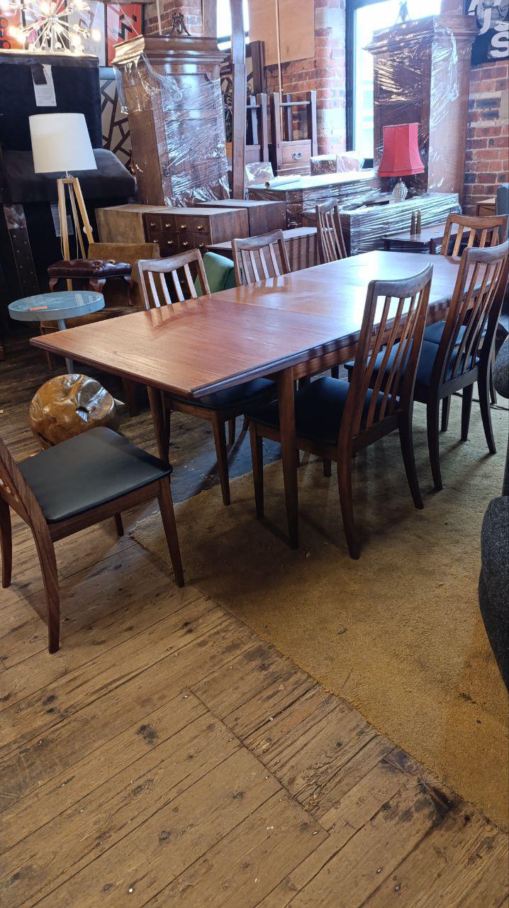 G Plan Fresco Extending Teak Dining Table & Six Chairs, 1960s–1970s