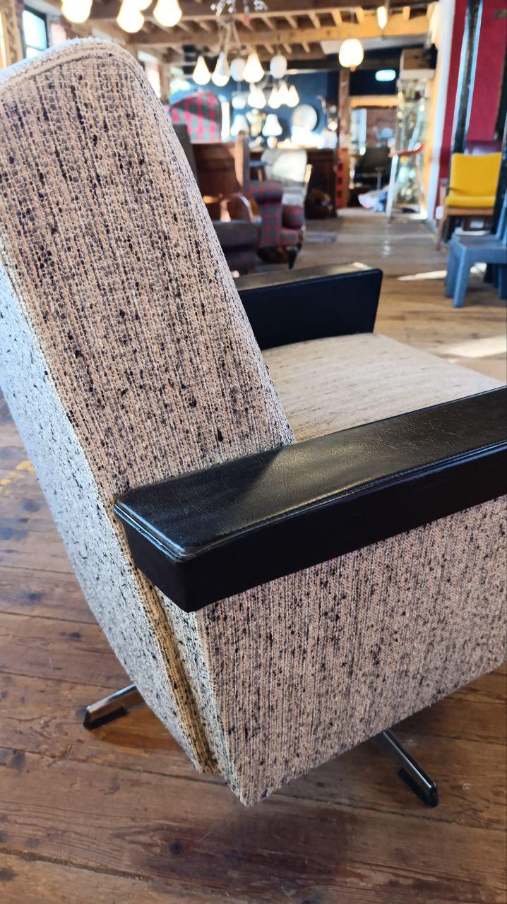 1950s Italian Style Swivel Lounge Chair, Likely British Manufacture