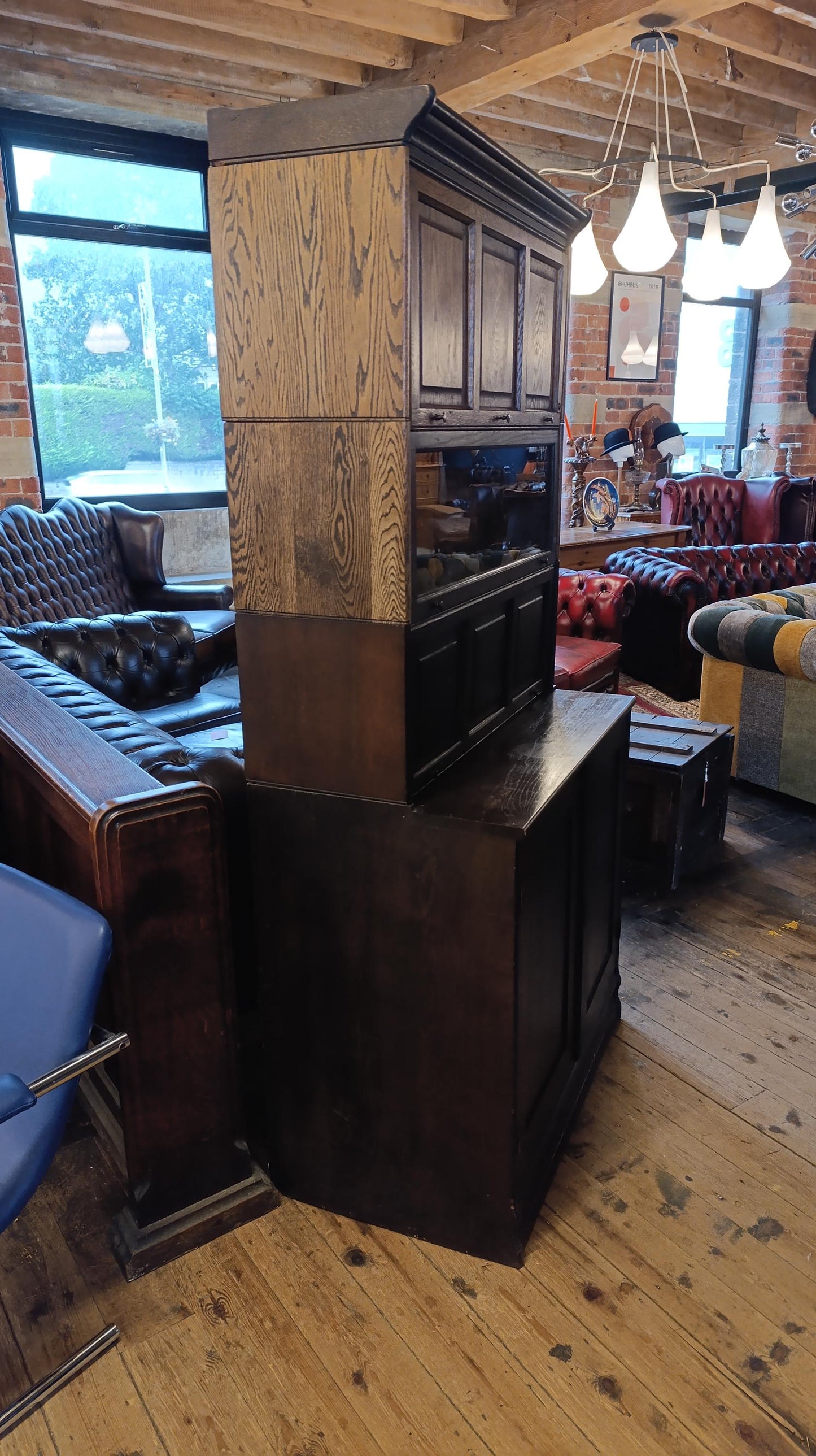 Rare Edwardian Oak Solicitor’s Correspondence & Book Cabinet (c.1900–1930)