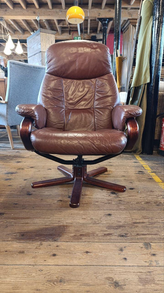 Sømo A/S Danish Leather Recliner Chair – 1990s