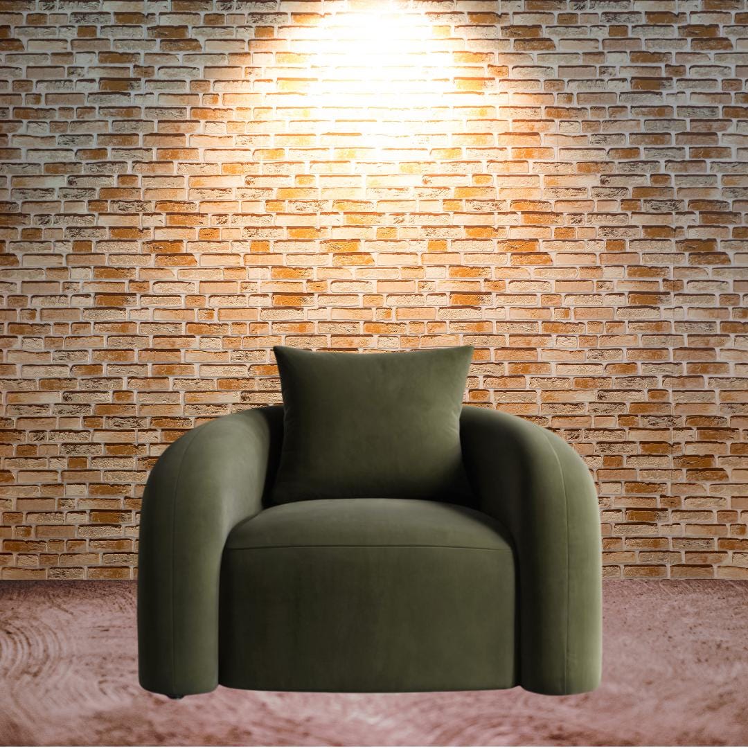 Mid-Century Modern Velvet Accent Chair – Sculptural Lounge Seating