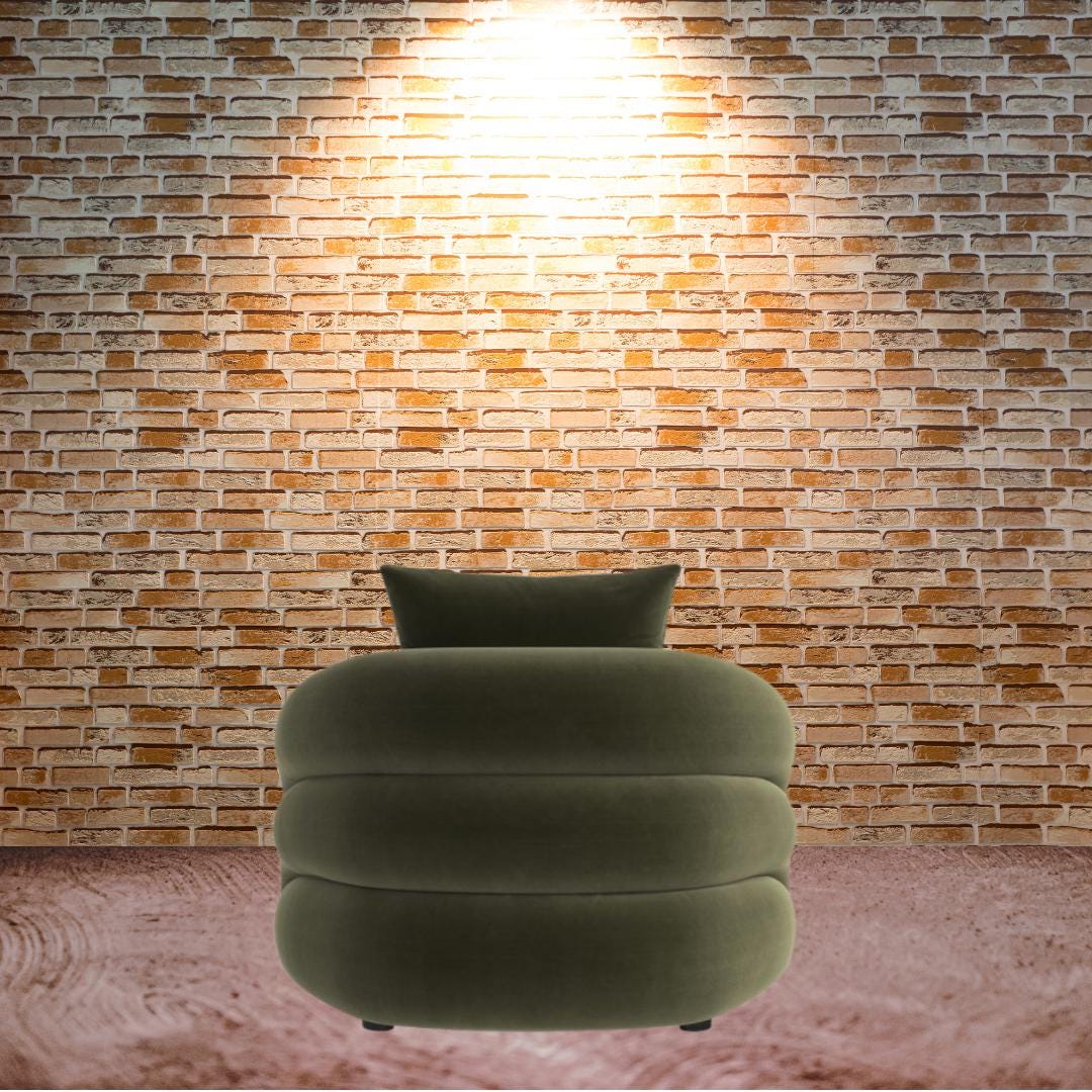 Mid-Century Modern Velvet Accent Chair – Sculptural Lounge Seating