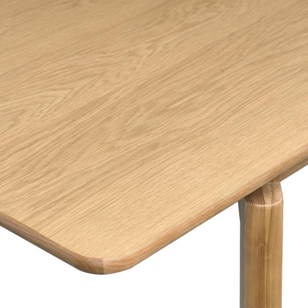 The Rowan Dining Set, Modern Revival Collection, Extendable Oak Table and Six Upholstered Dining Chairs