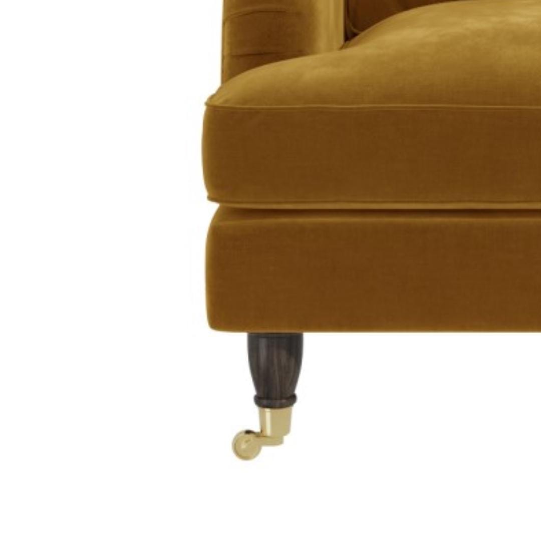 The Whitmore Armchair | Handcrafted in Britain | Rich Velvet in Mustard