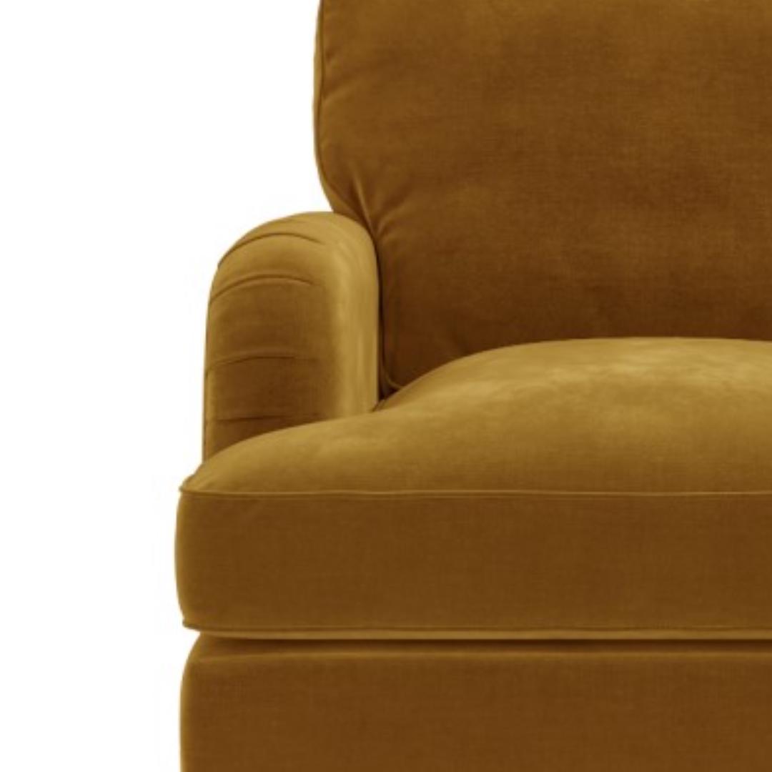 The Whitmore Armchair | Handcrafted in Britain | Rich Velvet in Mustard