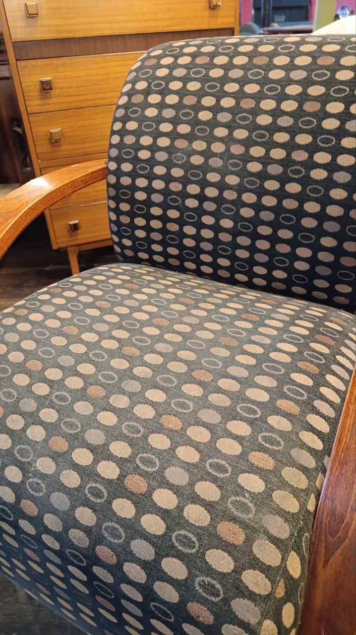 Art Deco Bentwood Lounge Chair in the Style of Halabala — Oak Frame, c.1930s–40s