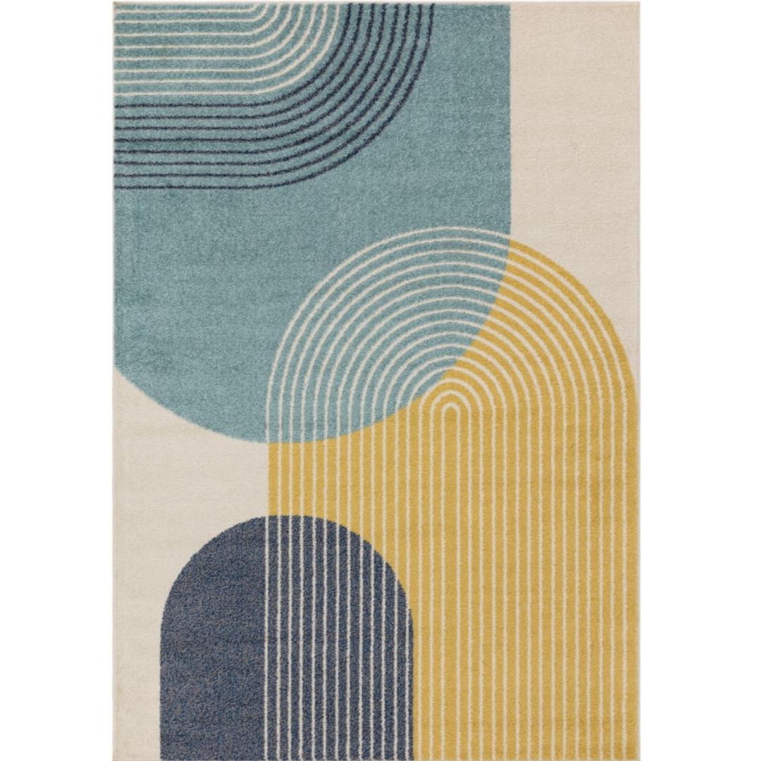 Arcadia Muse Rug – Blue & Mustard 290 x 200
