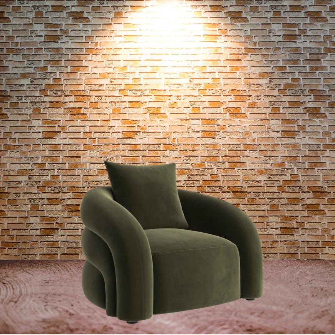 Mid-Century Modern Velvet Accent Chair – Sculptural Lounge Seating