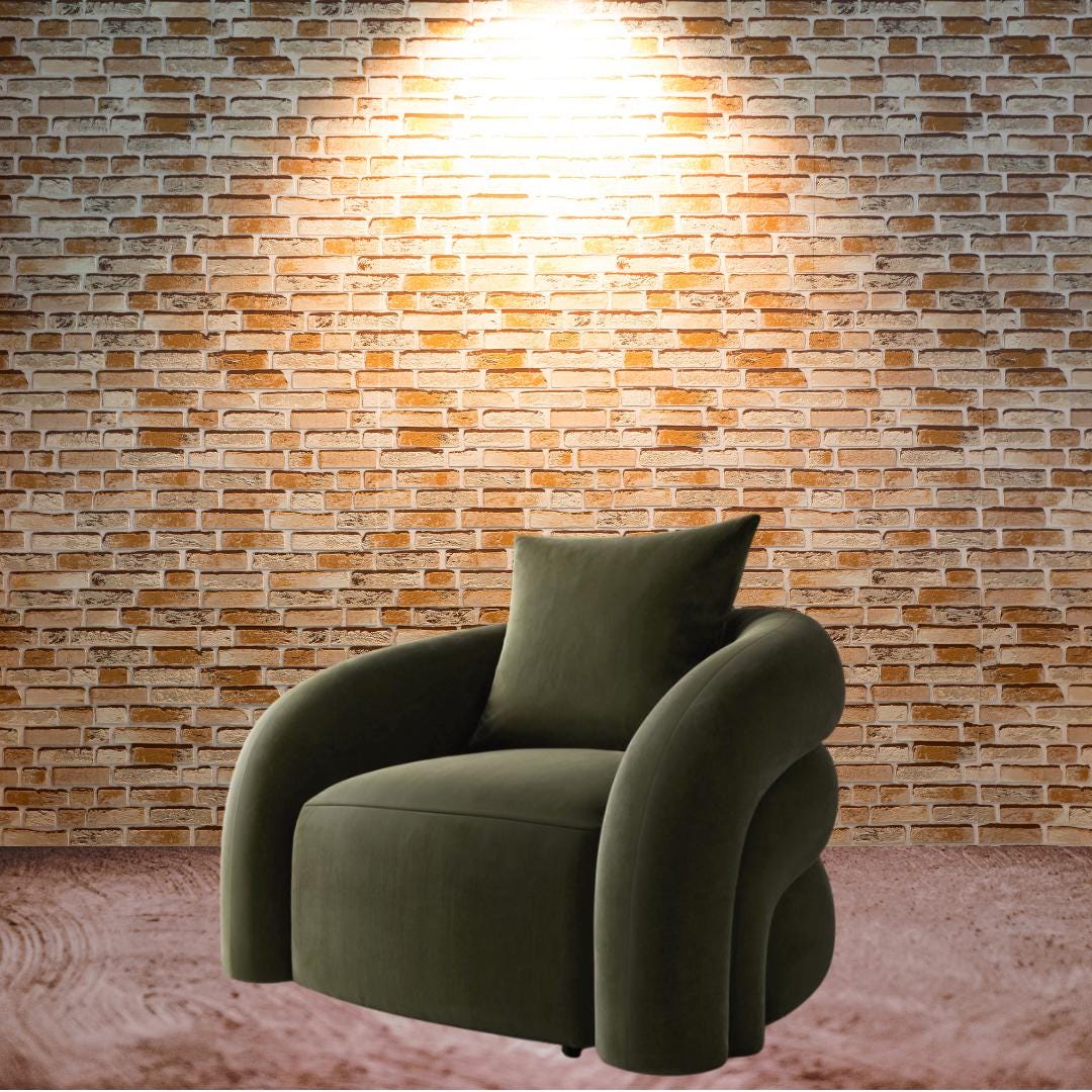 Mid-Century Modern Velvet Accent Chair – Sculptural Lounge Seating