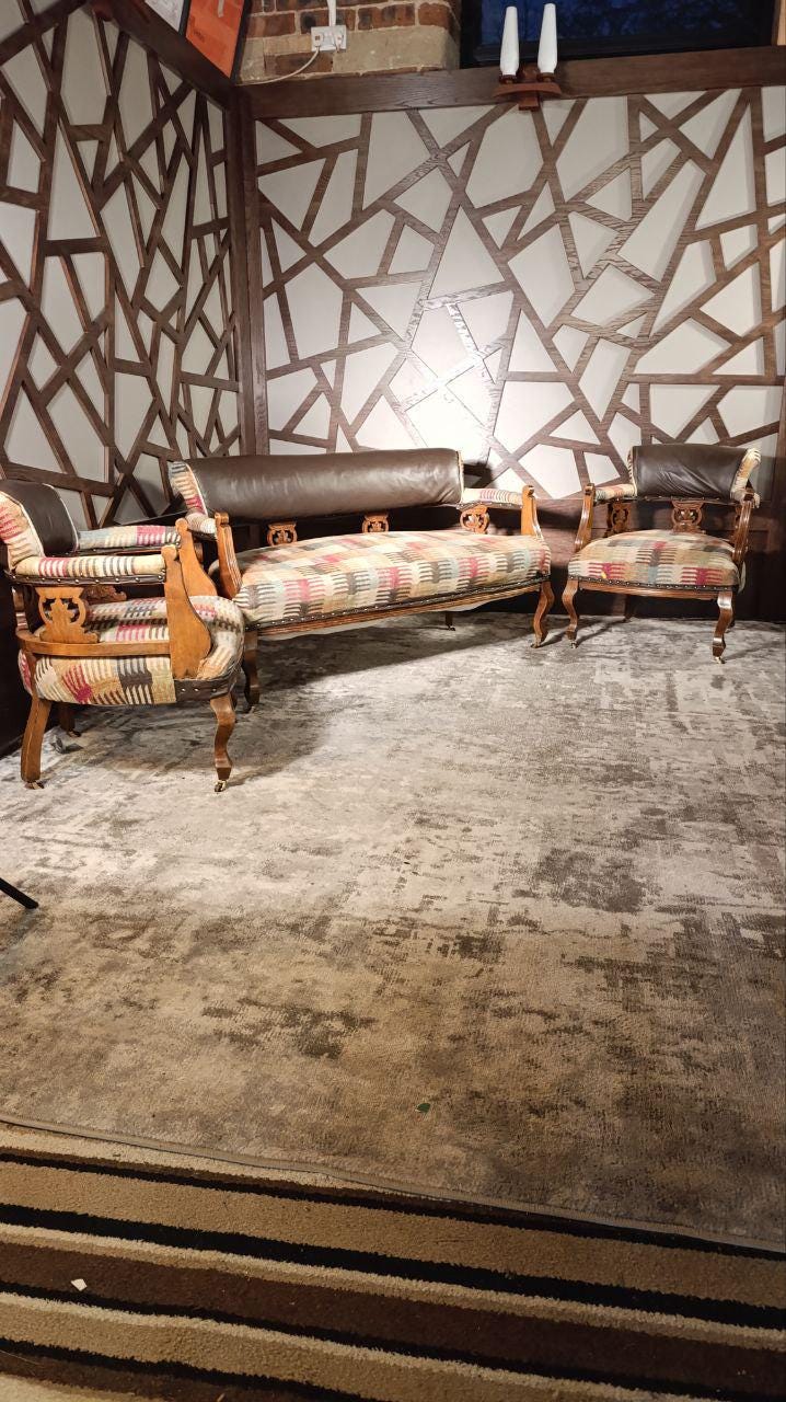 Victorian Drawing Room Suite – Settee & Two Armchairs (c.1880–1900)