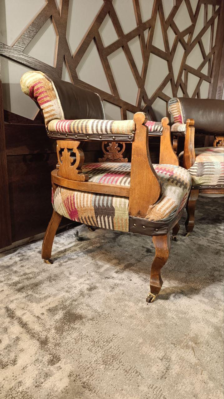 Victorian Drawing Room Suite – Settee & Two Armchairs (c.1880–1900)