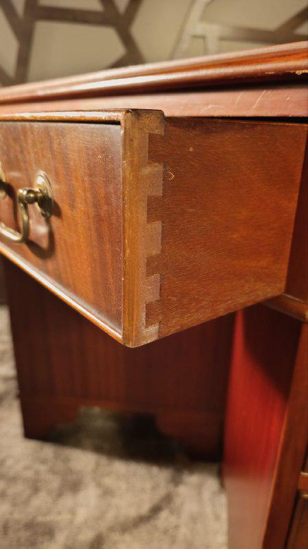 20th Century Georgian Revival Corner Writing Desk & Matching Tub Chair by J. Sydney Smith