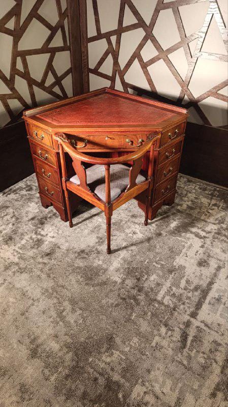 20th Century Georgian Revival Corner Writing Desk & Matching Tub Chair by J. Sydney Smith