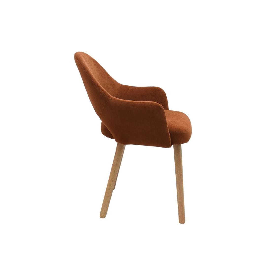 The Rowan Dining Set, Modern Revival Collection, Extendable Oak Table and Six Upholstered Dining Chairs