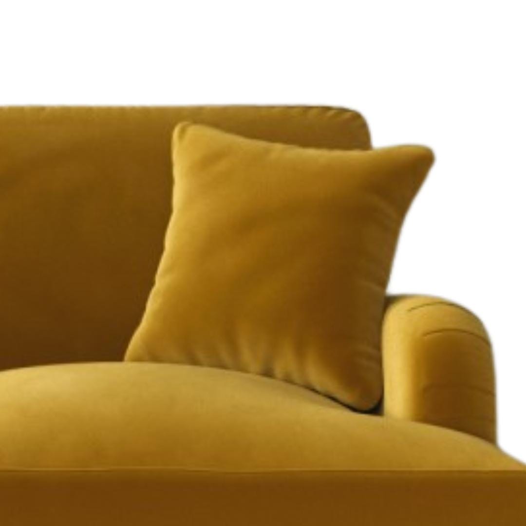 Handcrafted Velvet 2 Seater Sofa in Mustard | British Design, Mid-Century Style