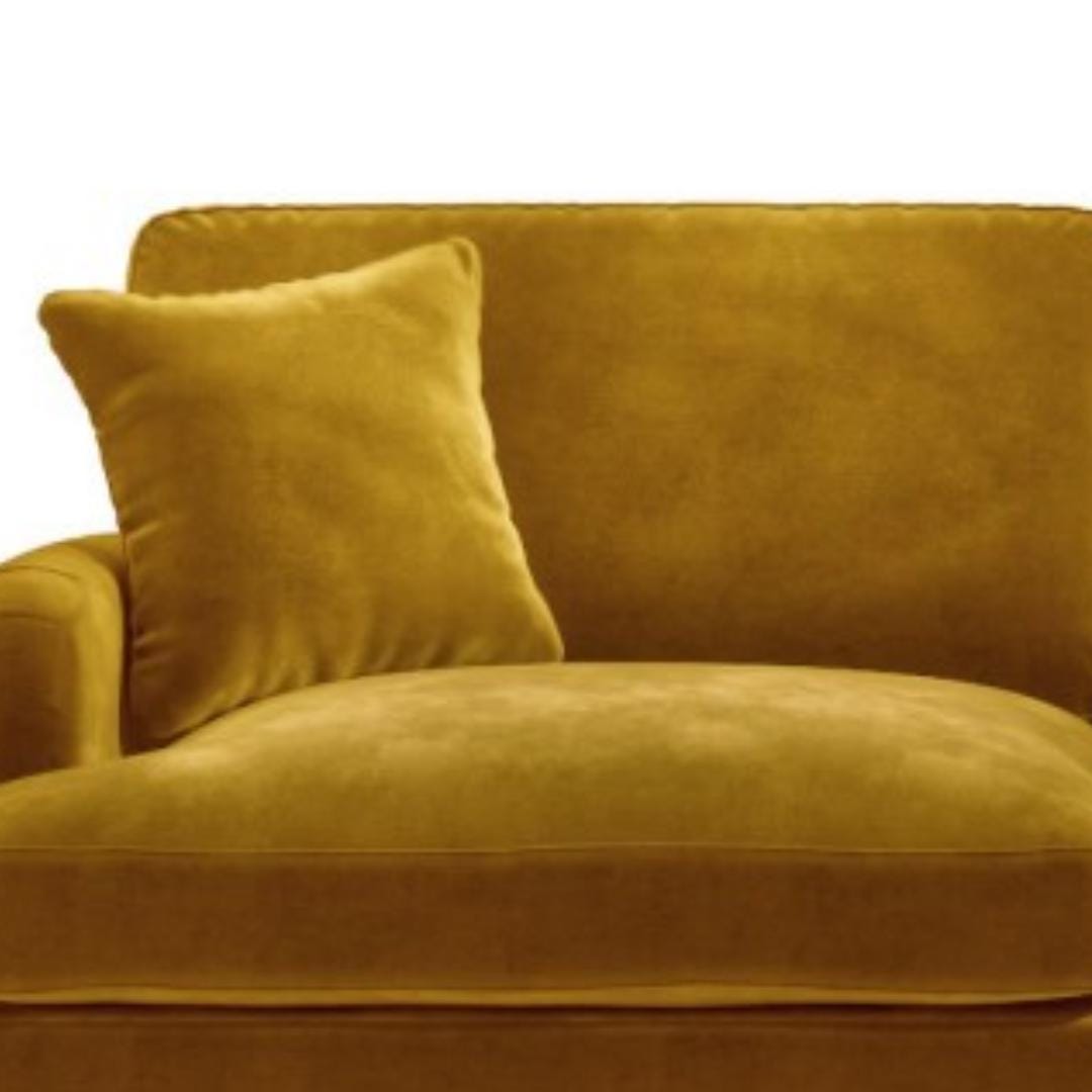 Handmade British Velvet 3 Seater Sofa in Mustard | Mid-Century Modern Design