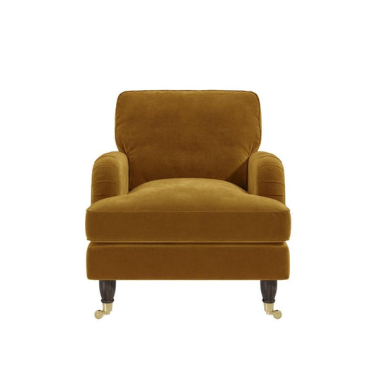 The Whitmore Armchair | Handcrafted in Britain | Rich Velvet in Mustard