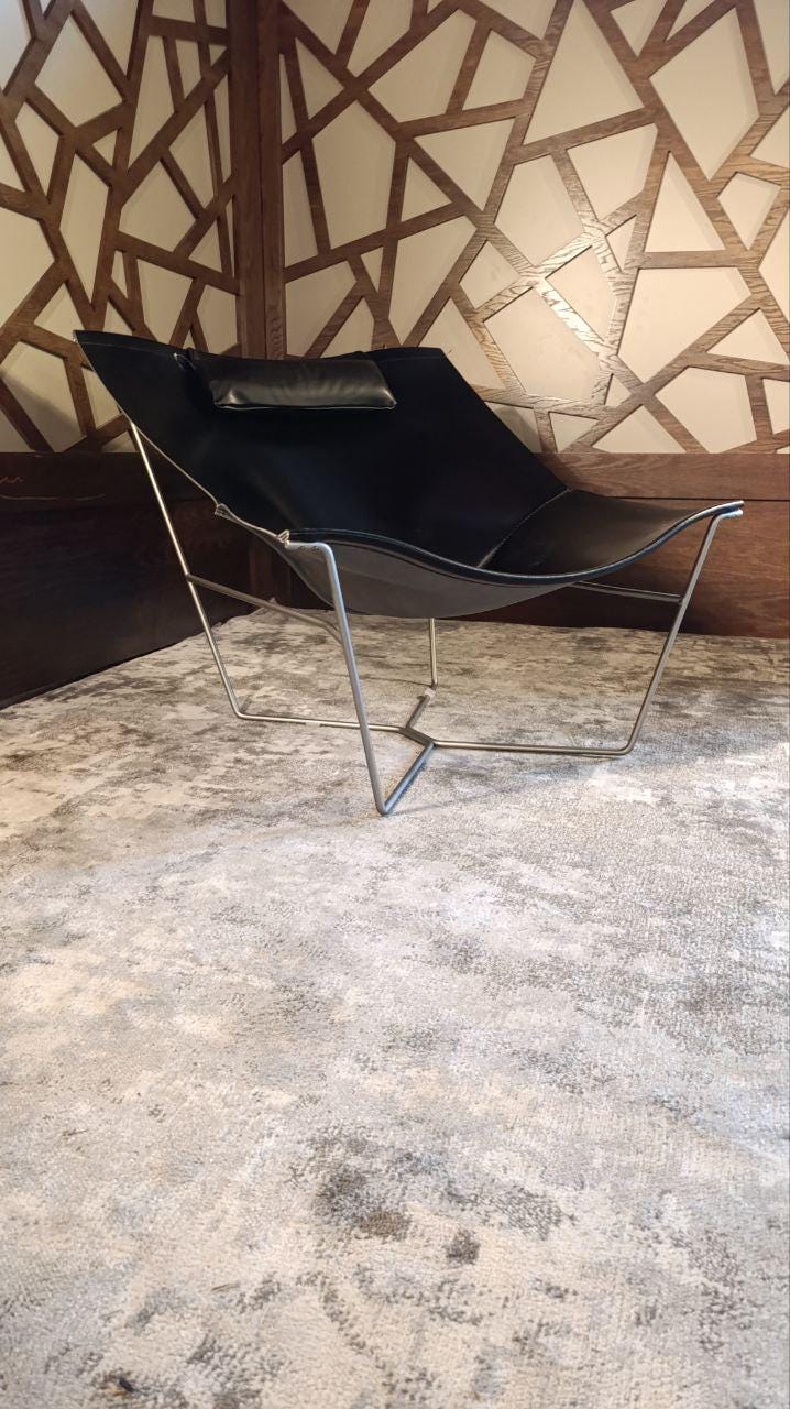 Vintage “Semana” Lounge Chair in Black Leather by David Weeks for Habitat UK (1990)