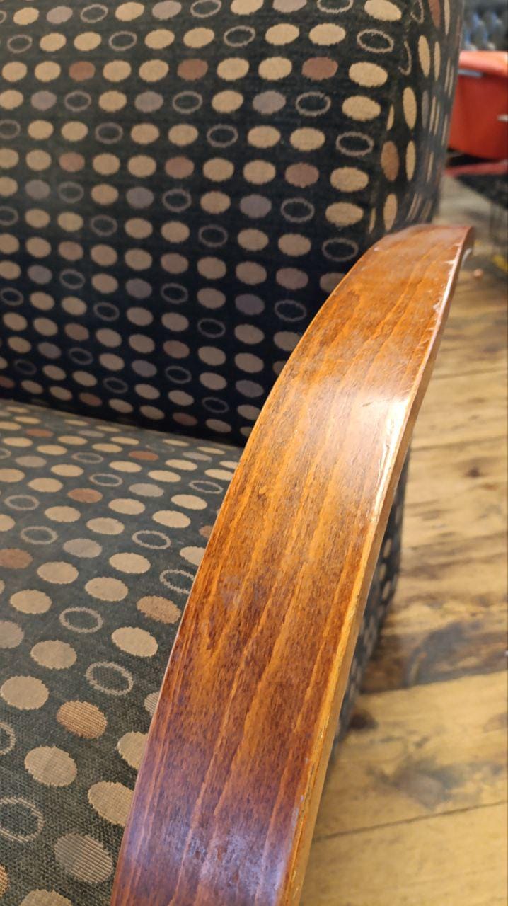 Art Deco Bentwood Lounge Chair in the Style of Halabala — Oak Frame, c.1930s–40s