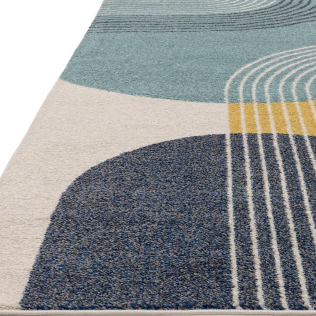 Arcadia Muse Rug – Blue & Mustard 290 x 200