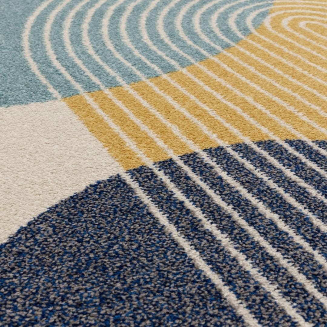 Arcadia Muse Rug – Blue & Mustard 290 x 200