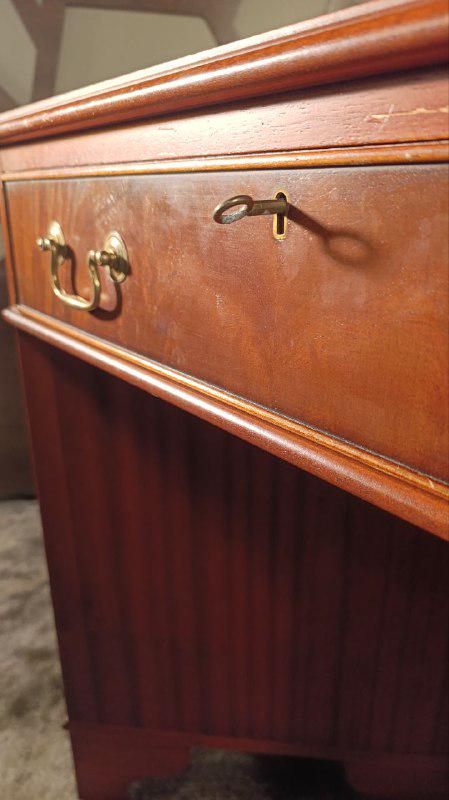 20th Century Georgian Revival Corner Writing Desk & Matching Tub Chair by J. Sydney Smith