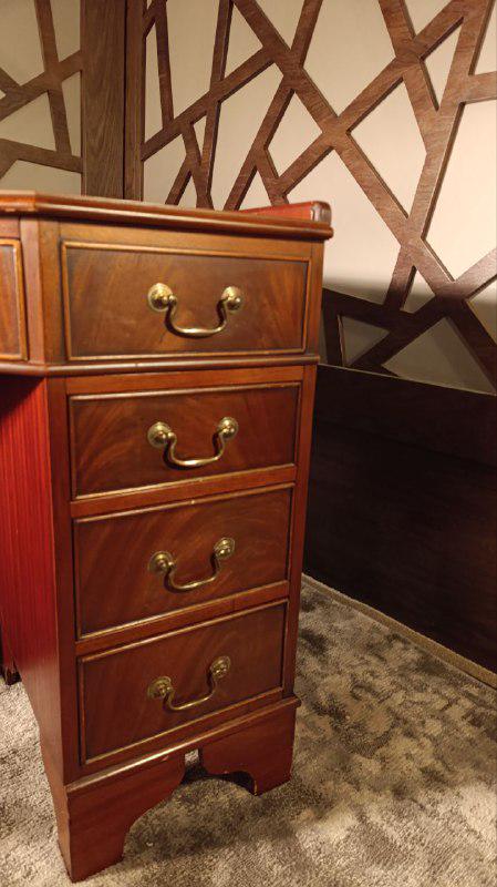 20th Century Georgian Revival Corner Writing Desk & Matching Tub Chair by J. Sydney Smith