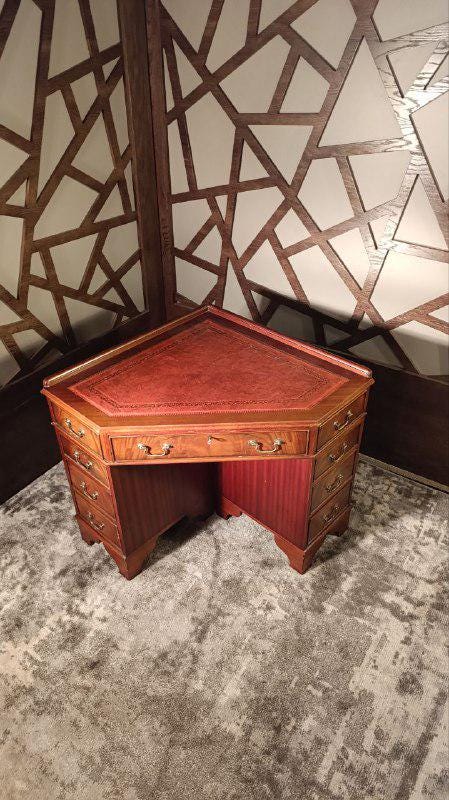 20th Century Georgian Revival Corner Writing Desk & Matching Tub Chair by J. Sydney Smith