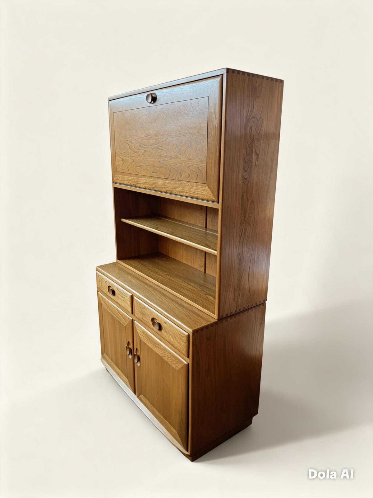 Ercol Elm Drinks and Display Cabinet, circa 1990s — photograph 2