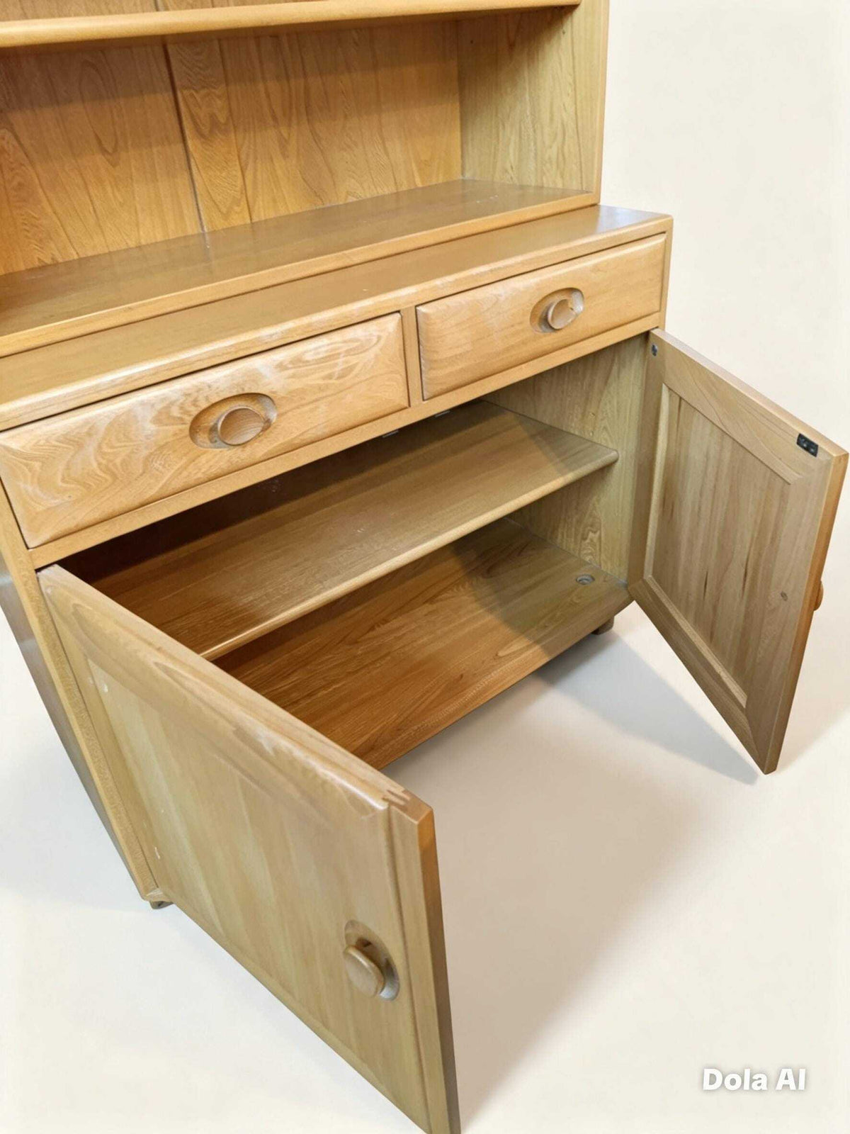 Ercol Elm Drinks and Display Cabinet, circa 1990s — photograph 3