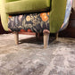 Moss-Green Velvet Lounge Chair with Clarke & Clarke Botanica Fabric — photograph 9