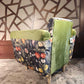 Moss-Green Velvet Lounge Chair with Clarke & Clarke Botanica Fabric — photograph 4