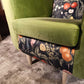 Moss-Green Velvet Lounge Chair with Clarke & Clarke Botanica Fabric — photograph 7