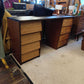 Teak Pedestal Desk with Ebonised Top, 1980s — photograph 2