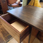 Teak Pedestal Desk with Ebonised Top, 1980s — photograph 10