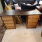 Teak Pedestal Desk with Ebonised Top, 1980s — photograph 6