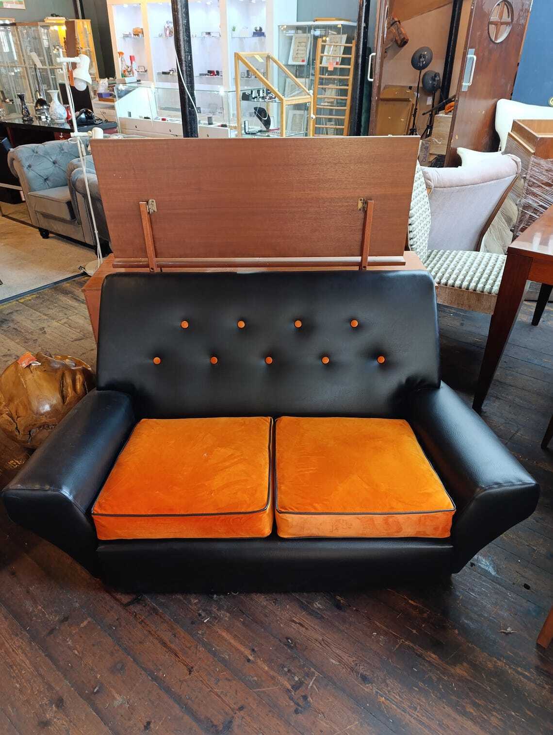 Mid-Century Two-Seater Sofa with New Upholstery — photograph 2