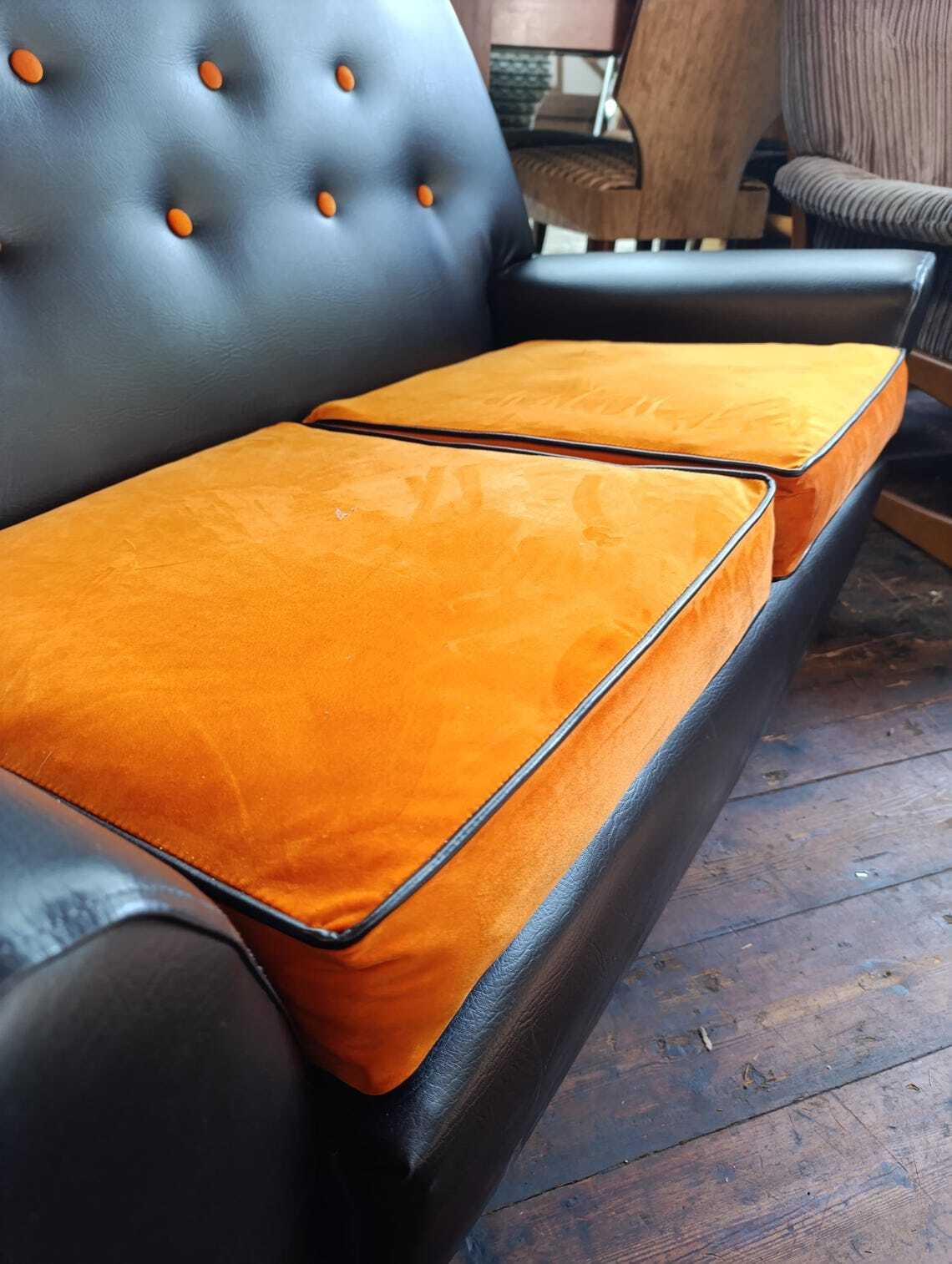 Mid-Century Two-Seater Sofa with New Upholstery — photograph 5