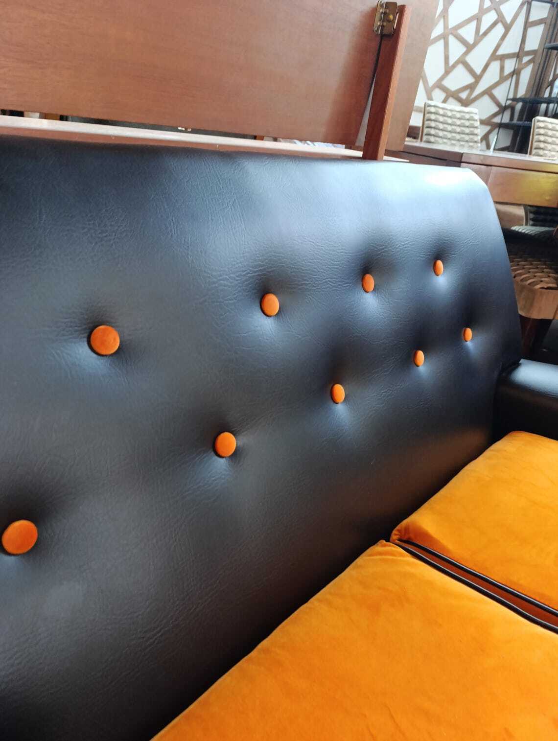 Mid-Century Two-Seater Sofa with New Upholstery — photograph 6