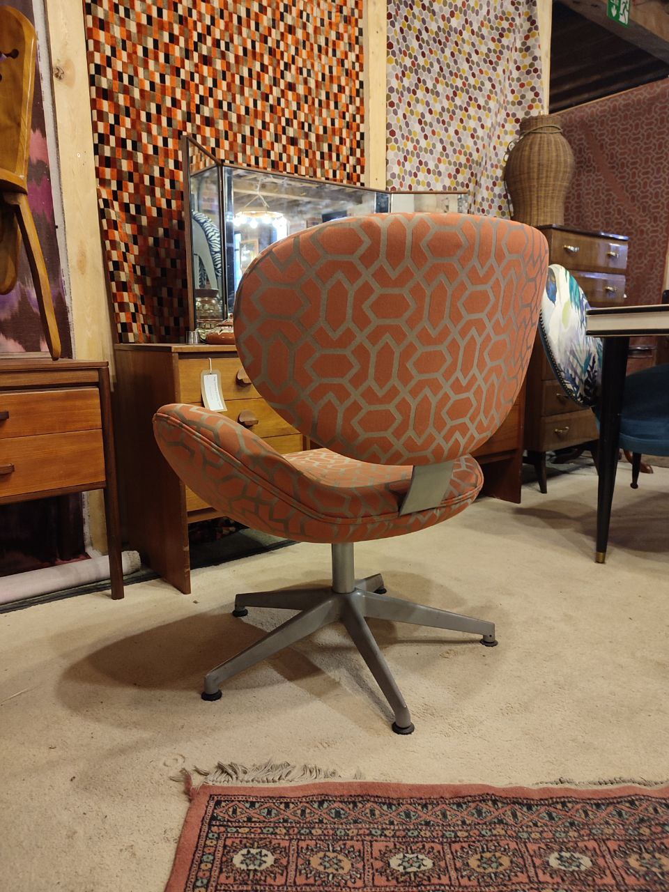 Mid Century Modern Style Chairs - Geometric Elegance (New Upholstery)