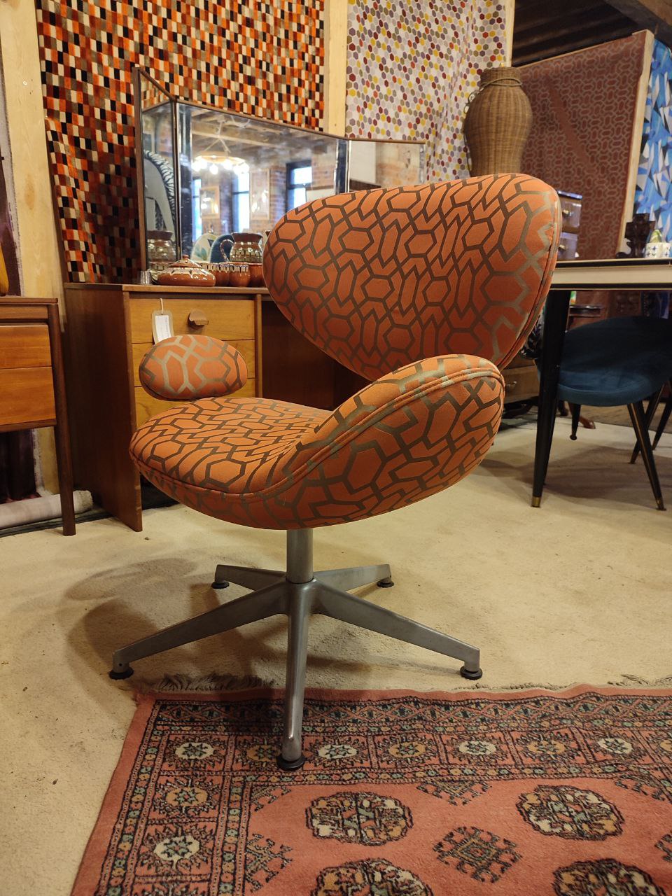 Mid Century Modern Style Chairs - Geometric Elegance (New Upholstery)