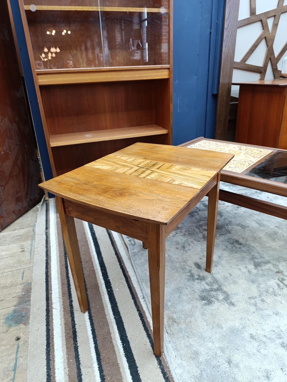 Teak Draw-Leaf Coffee Table with Hidden Storage — photograph 13