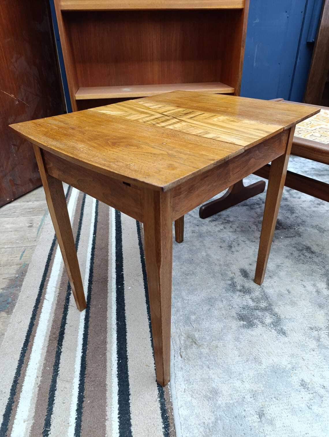 Teak Draw-Leaf Coffee Table with Hidden Storage — photograph 14